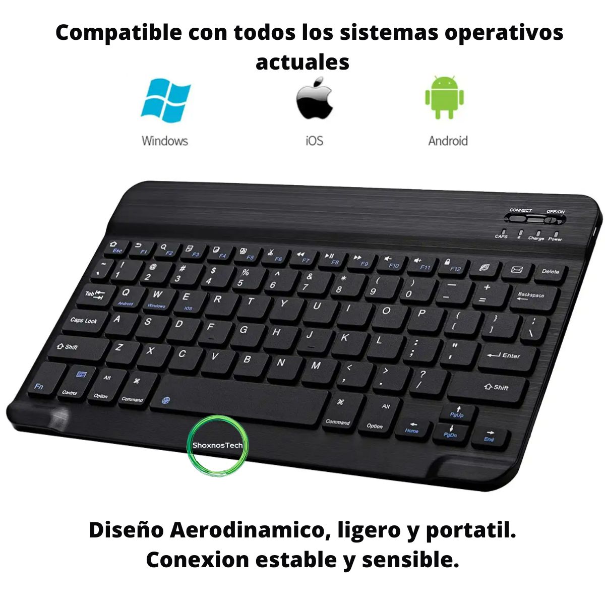 GENERICO - Teclado Bluetooth para Tablet de 7 a 9 pulgadas Negro