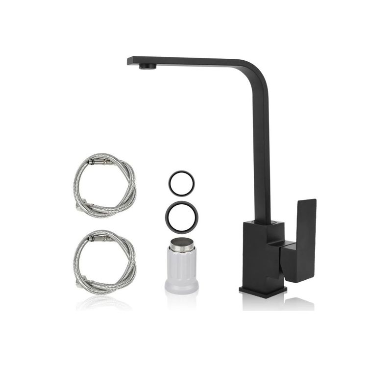 GENERICO - Llave Monomando Lavaplato Acero Inoxidable Negro  Oscuro
