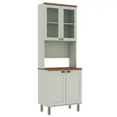 DF HOME - Despensa Alta para Horno 2 Puertas de Vidrio 800 Studio - Verde Menta 1534.0001