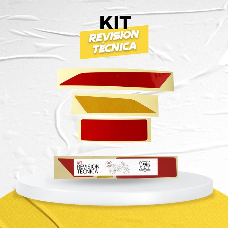 GENERICO - Stickers Adhesivos Reflectantes Para Moto Kit Revisión Técnica