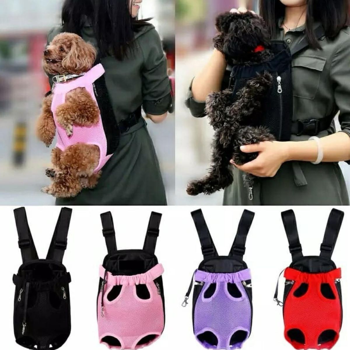 GENERICO - Bolso Transportador Para Mascota Pecho Espalda Talla M Azul