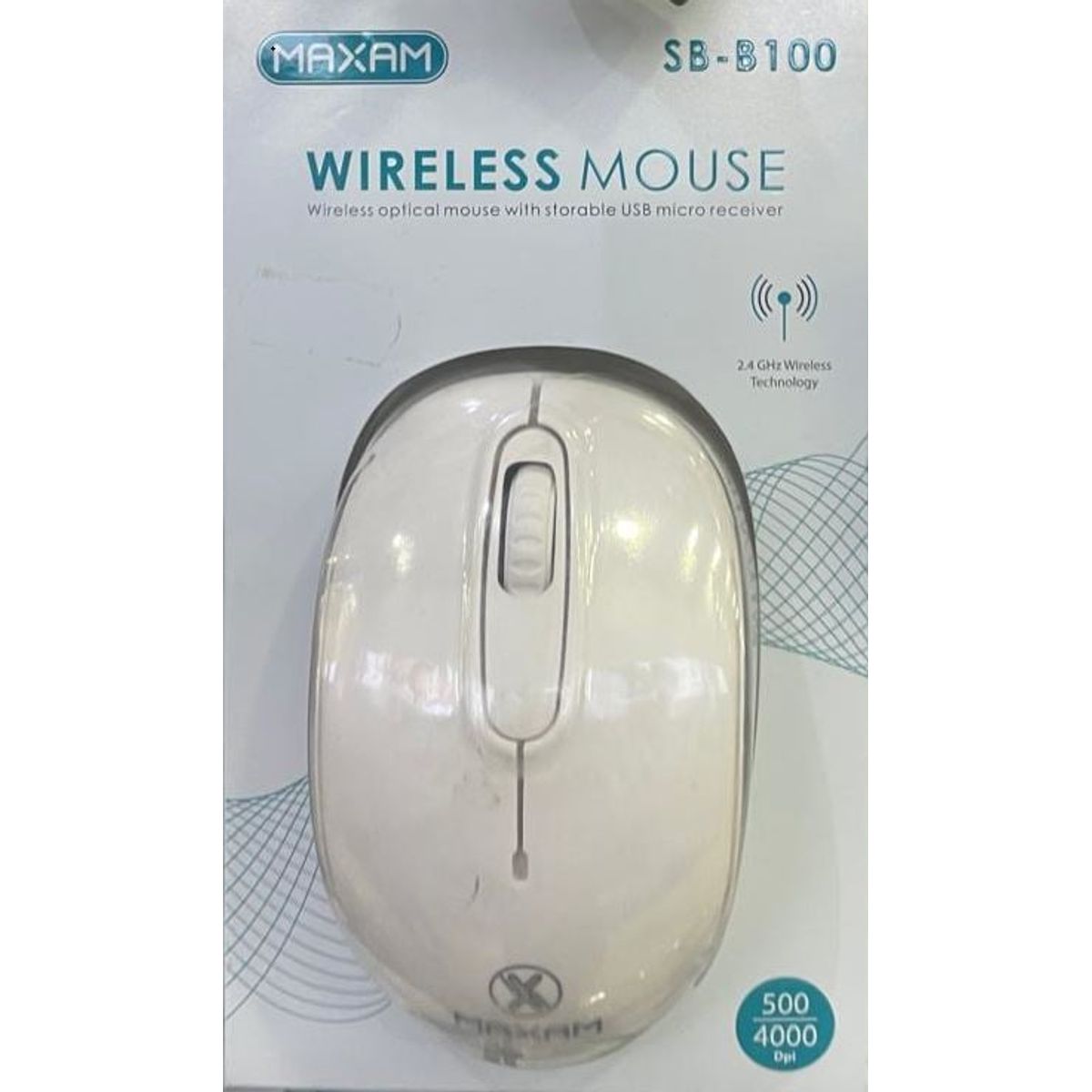 GENERICO - Mouse Inalámbrico Wireless Maxam SB-B100 24GHz 500-4000DPI