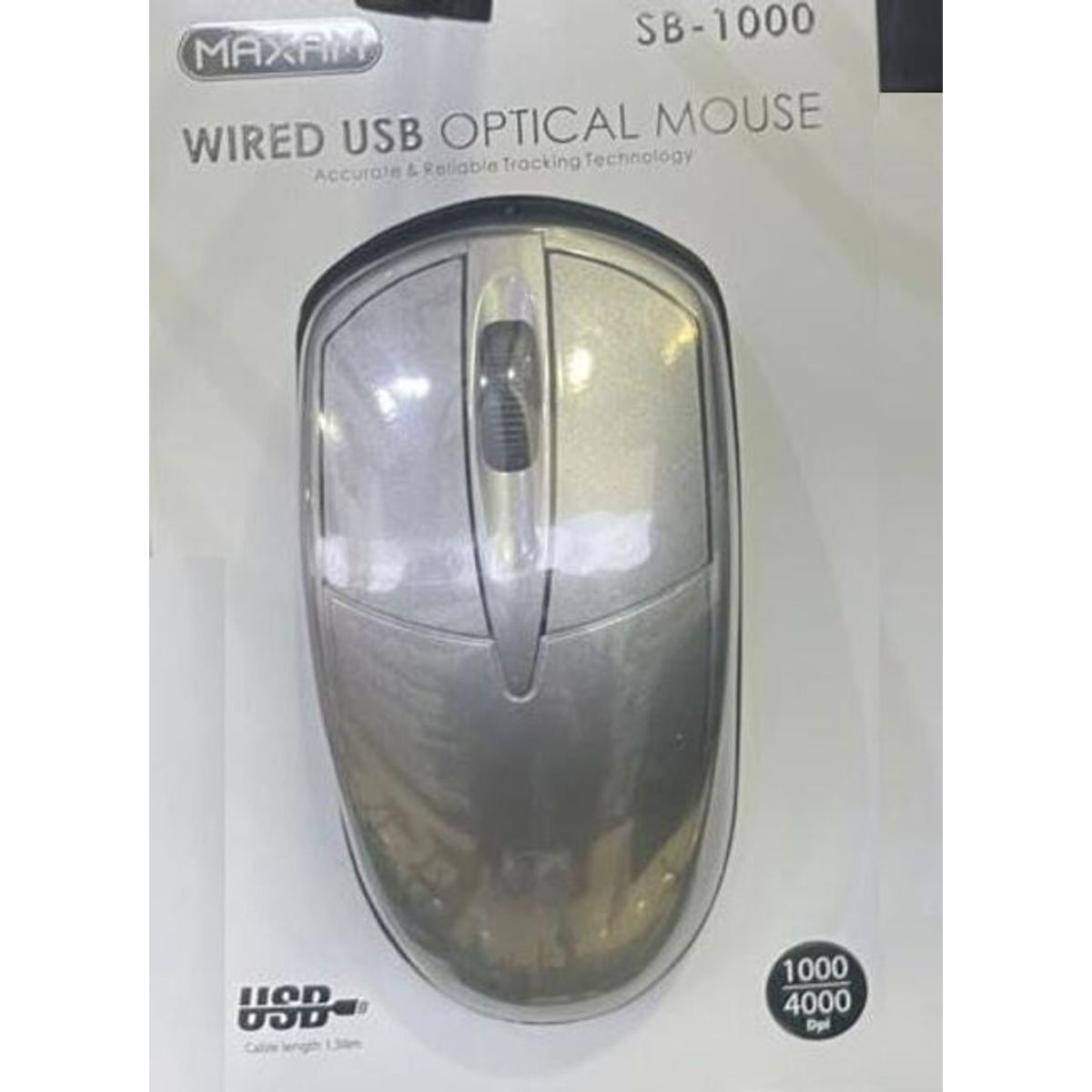 GENERICO - Mouse Inalámbrico Wireless Maxam SB-B100 24GHz 500-4000DPI