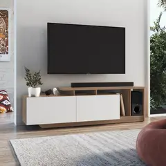 DF HOME - Rack Nova Blanco Castaño Tv 50 Pulgadas B91.090