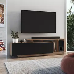 DF HOME - Rack Nova Negro Castaño Tv 50 Pulgadas B91.089