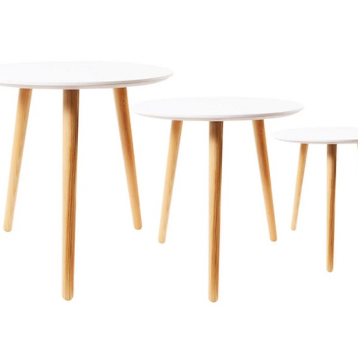 HABITA2 CHILE - Trio de Mesa de centro-Blanco