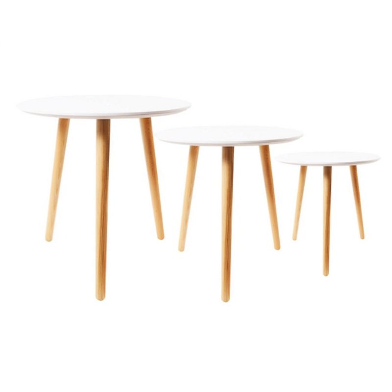 GENERICO - Trio de Mesa de centro-Blanco