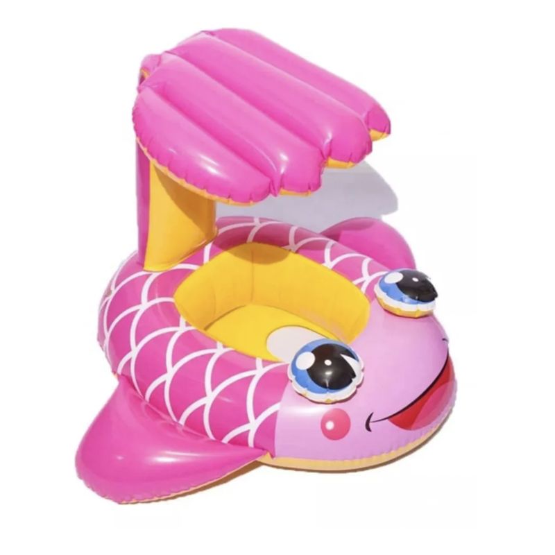 GENERICO - Flotador De Pez Con Sombrilla Bote Inflable Niños