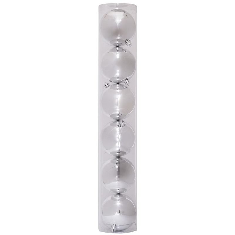PROPLASTIC - Set esferas de 8 cms color plata