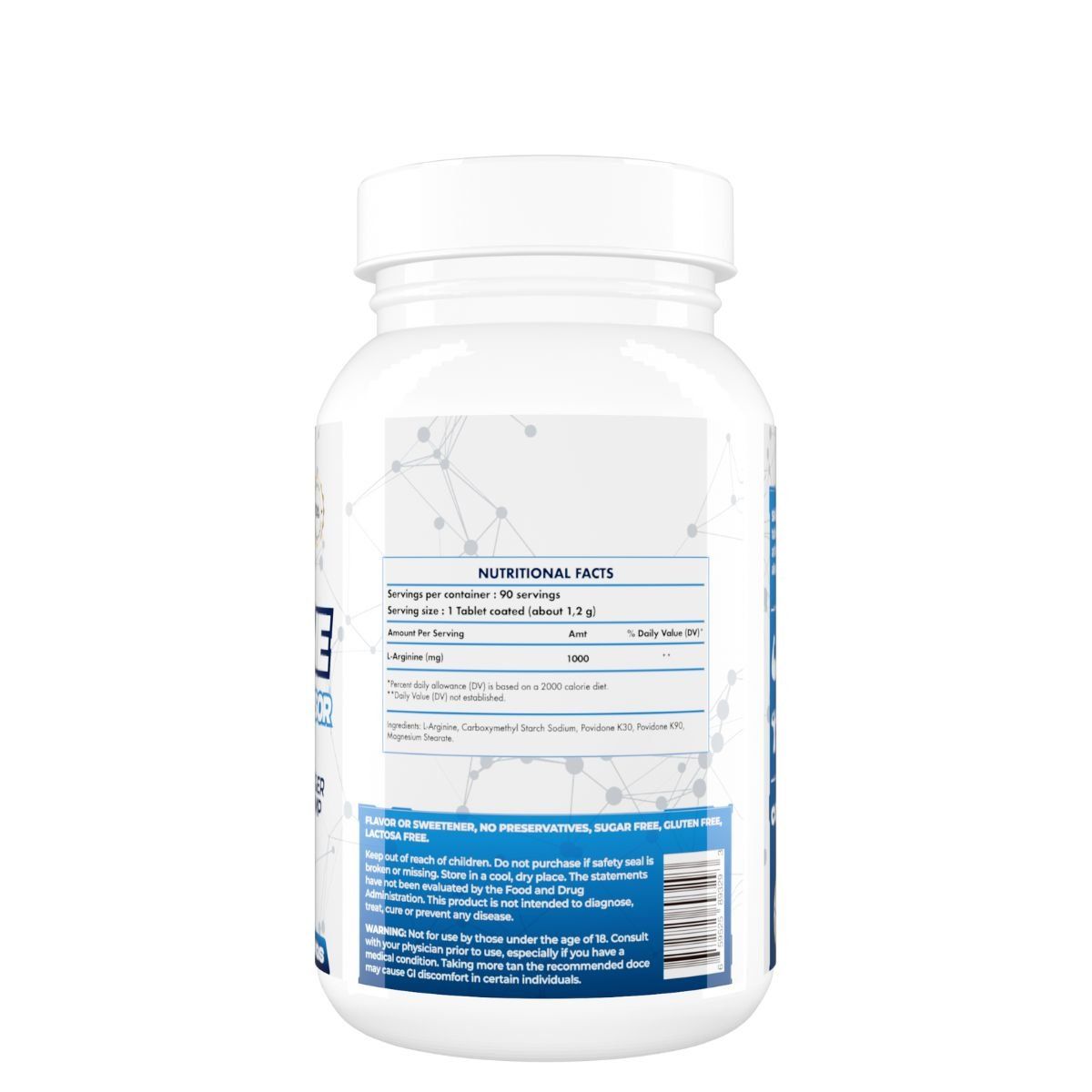 FUSION GENETIC LAB - L-ARGININE PRECURSOR OXIDO NITRICO1000 MG 90 SERV.