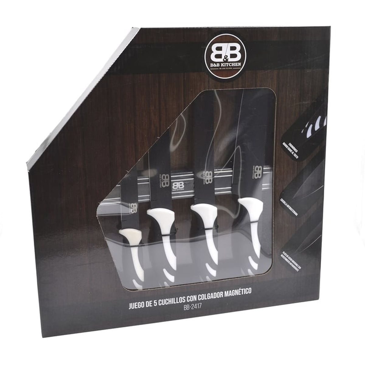 B&B - Set de 4 Cuchillos con Barra Magnética B&B Kitchen BB-2417