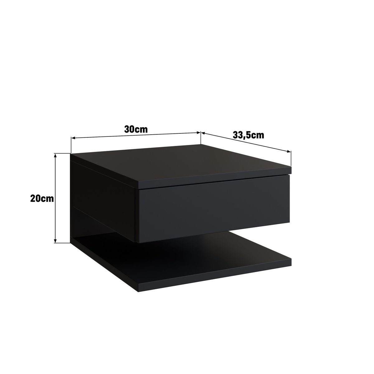 DF HOME - Velador Mural 1 Cajón Negro B68.065