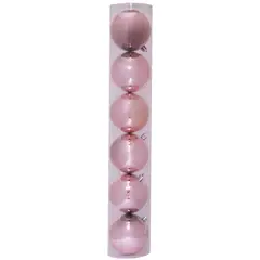 PROPLASTIC - Set esferas 8 cms color rosa