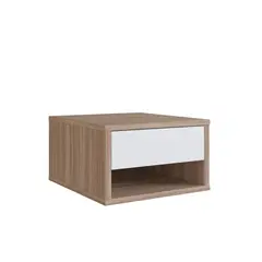 DF HOME - Velador mural Nova con cajón castaño blanco B87090