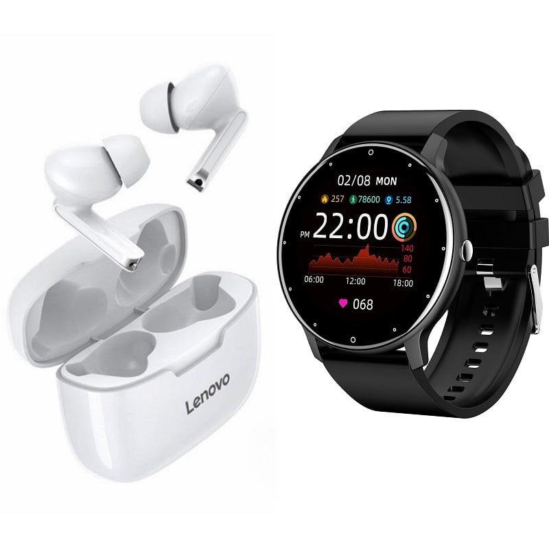 LENOVO - ZL02D reloj inteligente deportivo + combo Lenovo XT90 -Negro