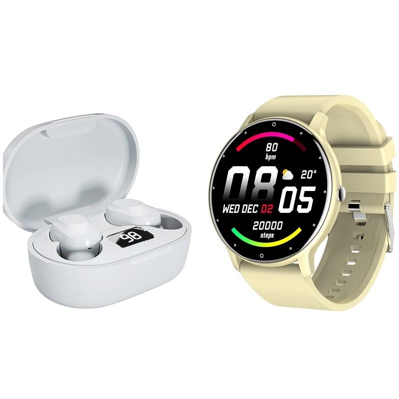 LENOVO - ZL02D reloj inteligente deportivo + combo Lenovo XT91 -Amarillo