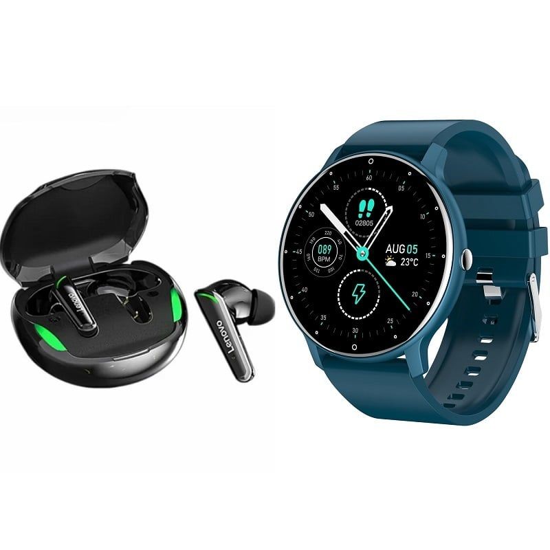 LENOVO - ZL02D reloj inteligente deportivo + combo Lenovo XT92 -Azul