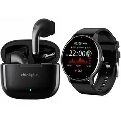 LENOVO - ZL02D reloj inteligente deportivo + combo LP40 Pro-Negro