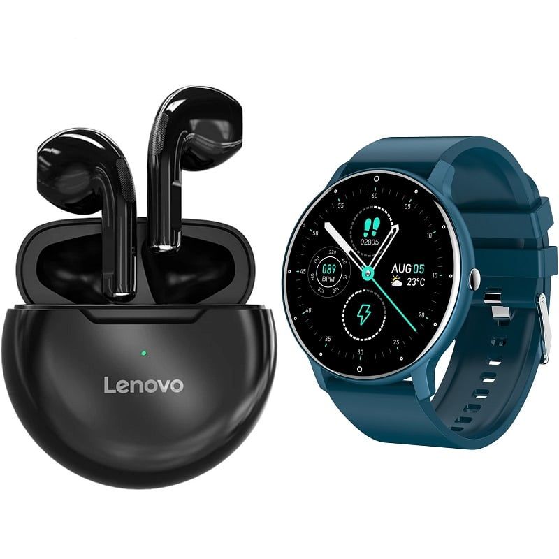 LENOVO - ZL02D reloj inteligente deportivo + combo Lenovo HT38-Azul