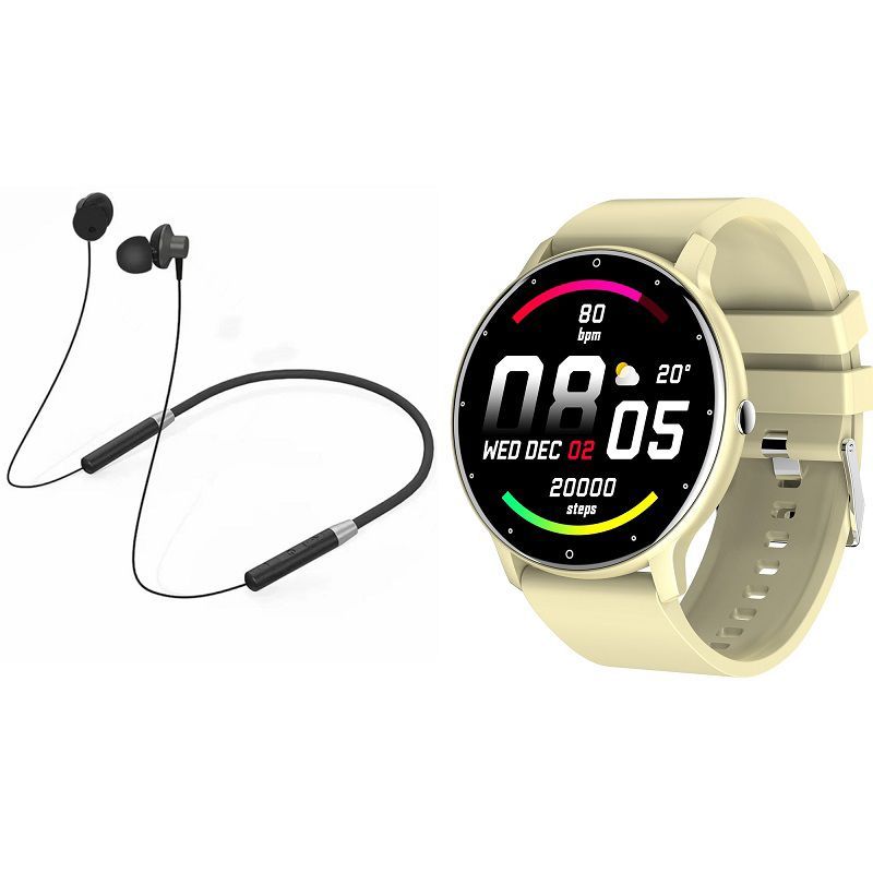 LENOVO - ZL02D reloj inteligente deportivo + combo Lenovo HE05-Amarillo