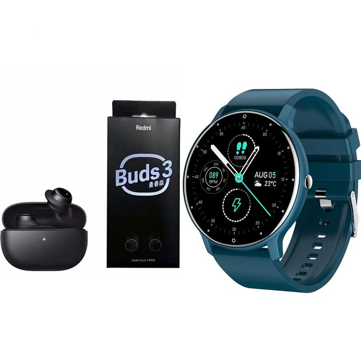 XIAOMI - ZL02D reloj inteligente deportivo+combo XIAOMI RedMi Buds3Lite-Azule