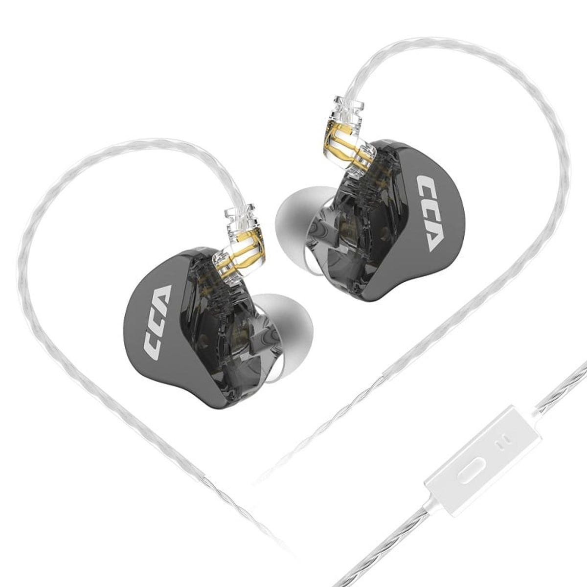 KZ - Audifonos dinámicos de graves con cable y micrófono CCA CRA-Negro