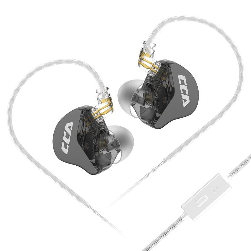KZ - Auriculares dinámicos de graves con cable y micrófono CCA CRA-Negro