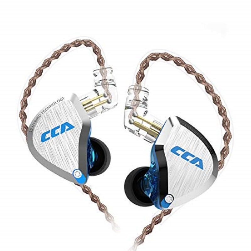 KZ - Auriculares dinámicos de graves con cable y micrófono CCA C12-Azul