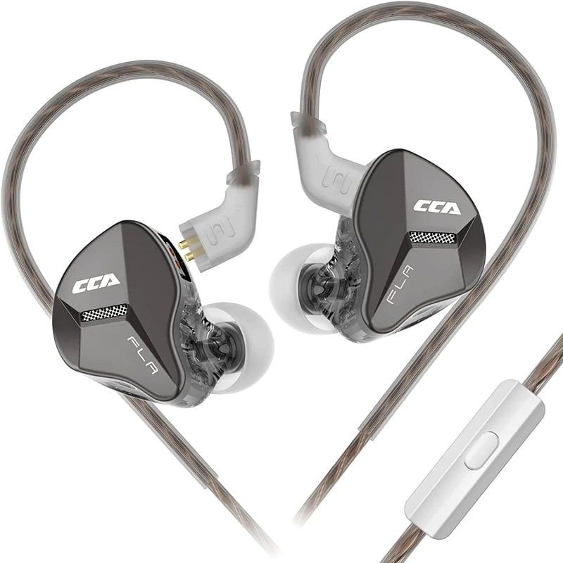 KZ - Auriculares dinámicos de graves con cable y micrófono CCA FLA-Negro