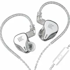 KZ - DQ6 Dynamic Bass Auriculares con cable Con micrófono-Plata