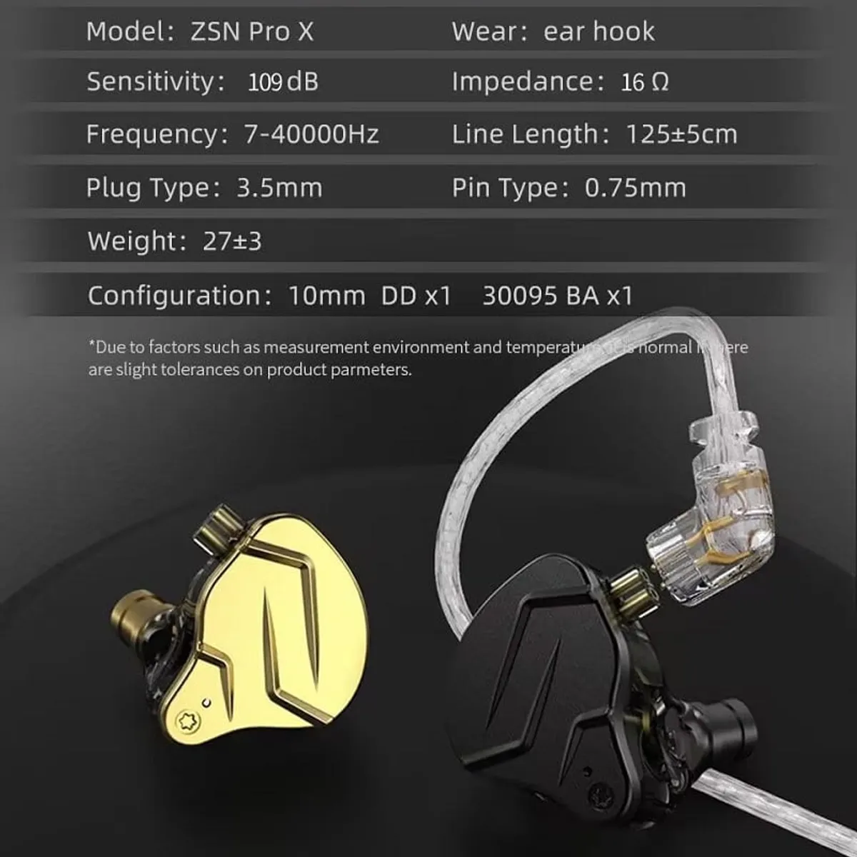 KZ - KZ ZSN Pro X Dynamic Bass Audifonos con cable Con micrófono-Negro