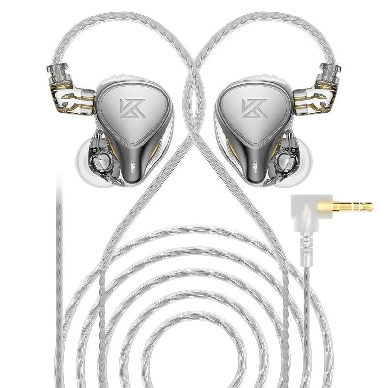 KZ - KZ ZEX Pro Dynamic Bass Auriculares con cable sin micrófono-Plata
