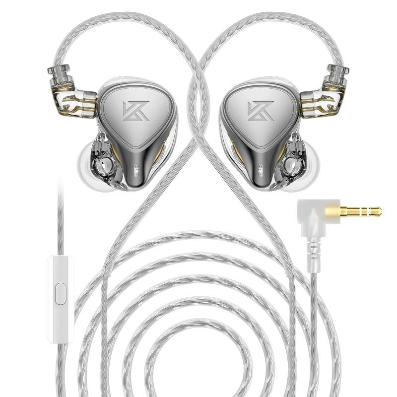 KZ - KZ ZEX Pro Dynamic Bass Auriculares con cable Con micrófono-Plata