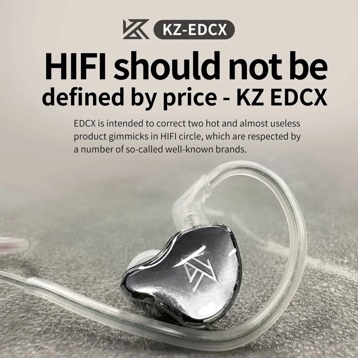 KZ - KZ EDCX Dynamic Bass Audifonos con cable Con micrófono-Gris
