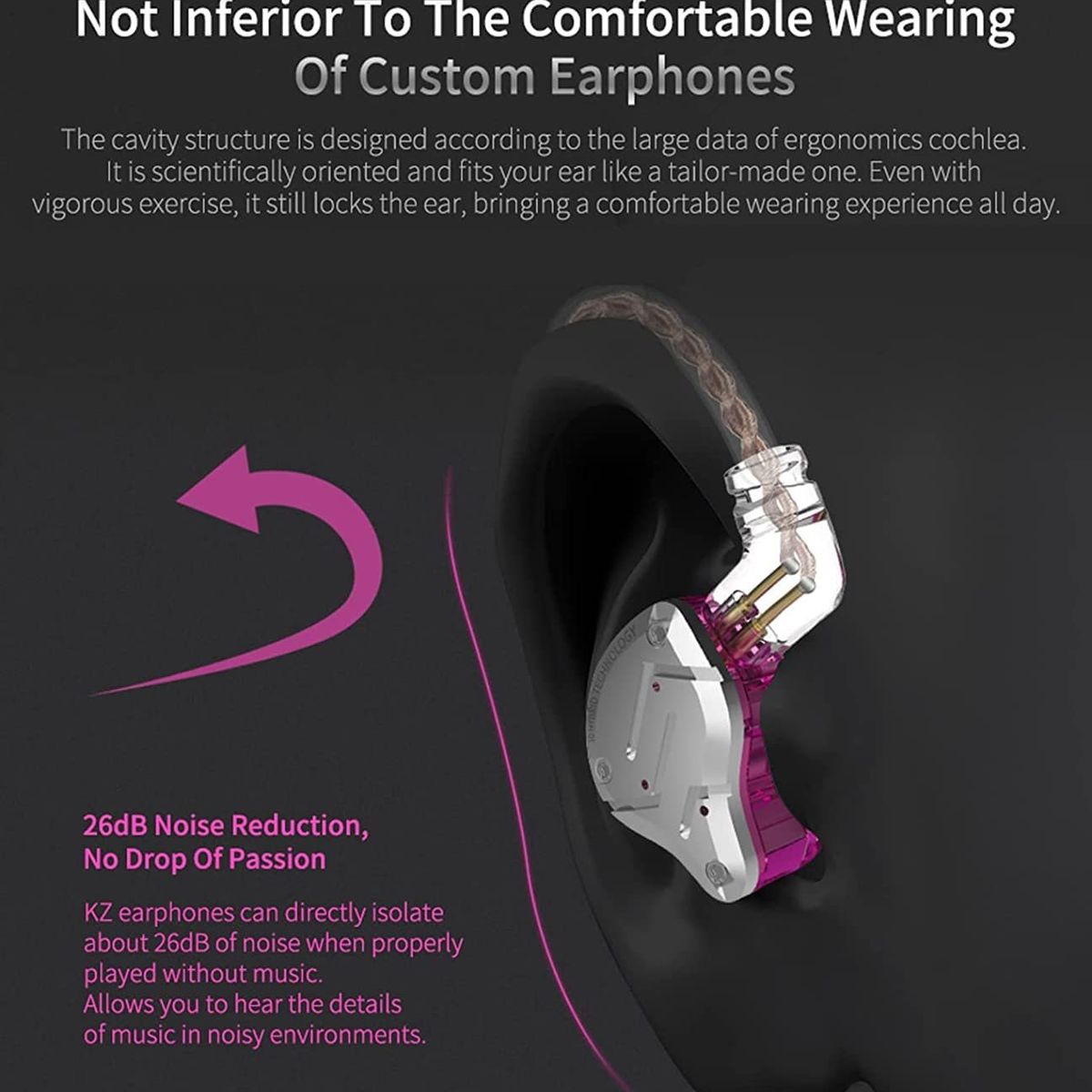 KZ - KZ ZS10 Pro Dynamic Bass Audifonos con cable sin micrófono-Azul