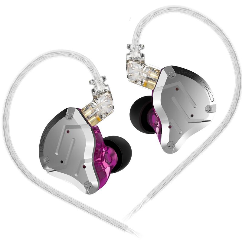 KZ - KZ ZS10 Pro Dynamic Bass Auriculares con cable sin micrófono-Púrpura