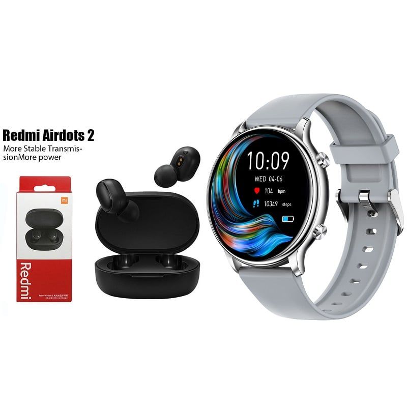 XIAOMI - Y66-Plata reloj inteligente deportivo+combo Redmi AirDots2