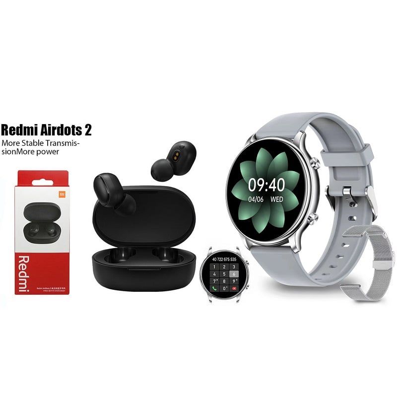 XIAOMI - Y66-Plata reloj inteligente deportivo+combo Redmi AirDots2