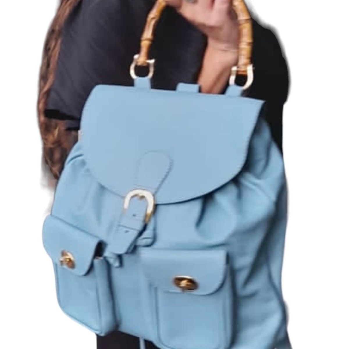 PIERA MARASSI - Cartera Mochila Bambo Cuero natural Piera Marassi