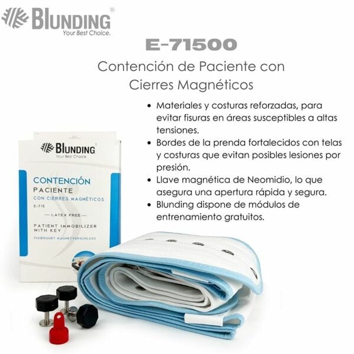 BLUNDING - Arnés de sujeción contención  a cama con imanes