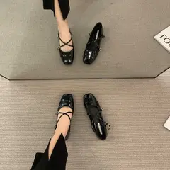 BLWOENS - Zapatos planos de verano para mujeres Zapatilla - Negro