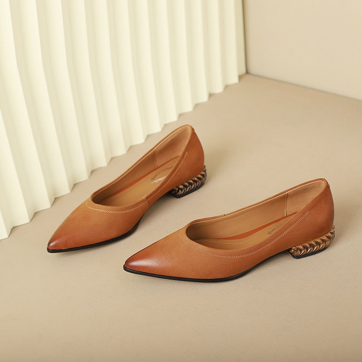 BLWOENS - Zapatos planos de verano para mujeres Zapatilla - Marrón