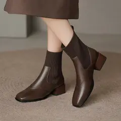 BLWOENS - Zapatos BOTAS cortas de invierno para mujeres Zapatilla - Marrón