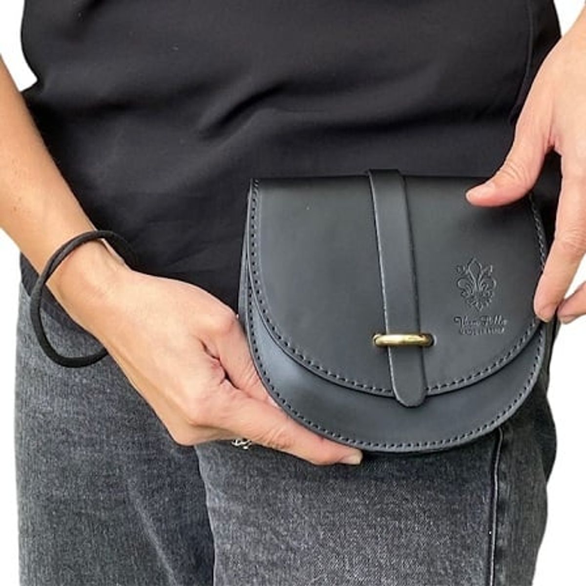 PIERA MARASSI - Cartera cuero Mini Dai Negra