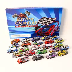 TIOZONEY - Calendario de Adviento infantil 2024, 24 juguetes de coches