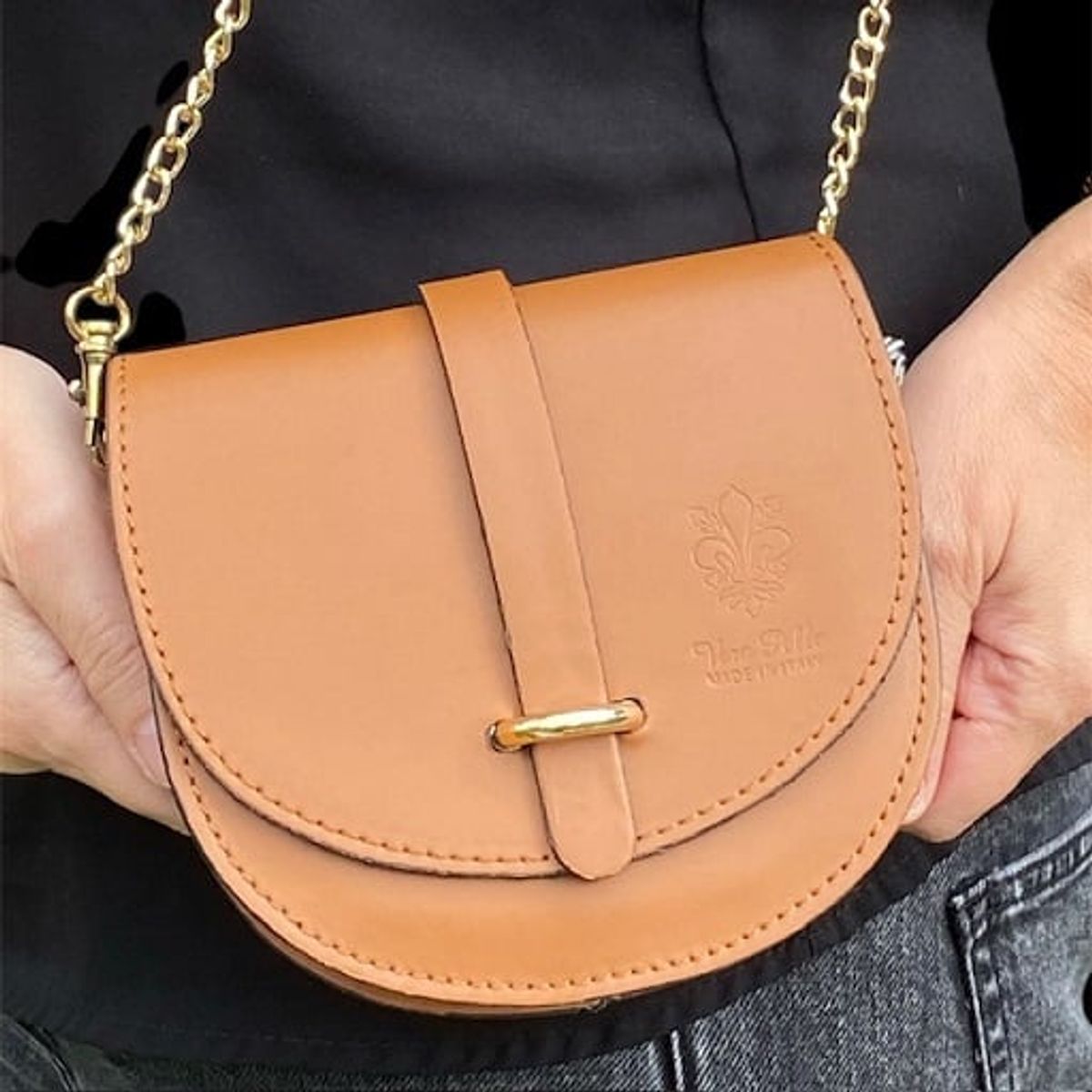 PIERA MARASSI - Cartera cuero Mini Dai Camel