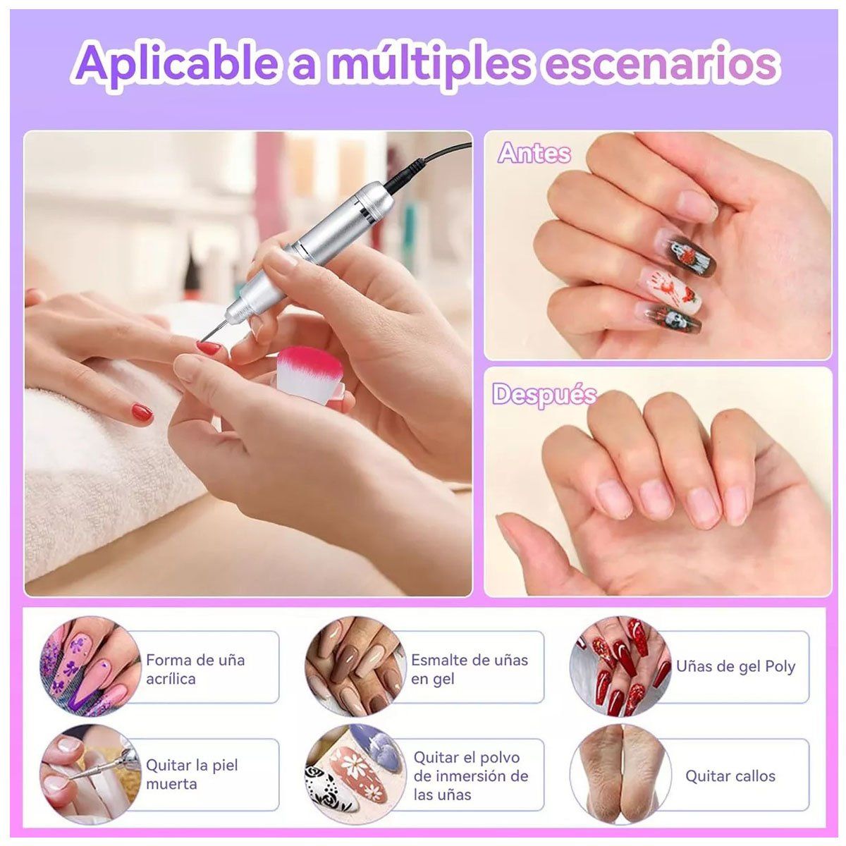 TNAKIEX - Pulidor Esmeril Drill Para Uñas Profesional 45000 Rpm