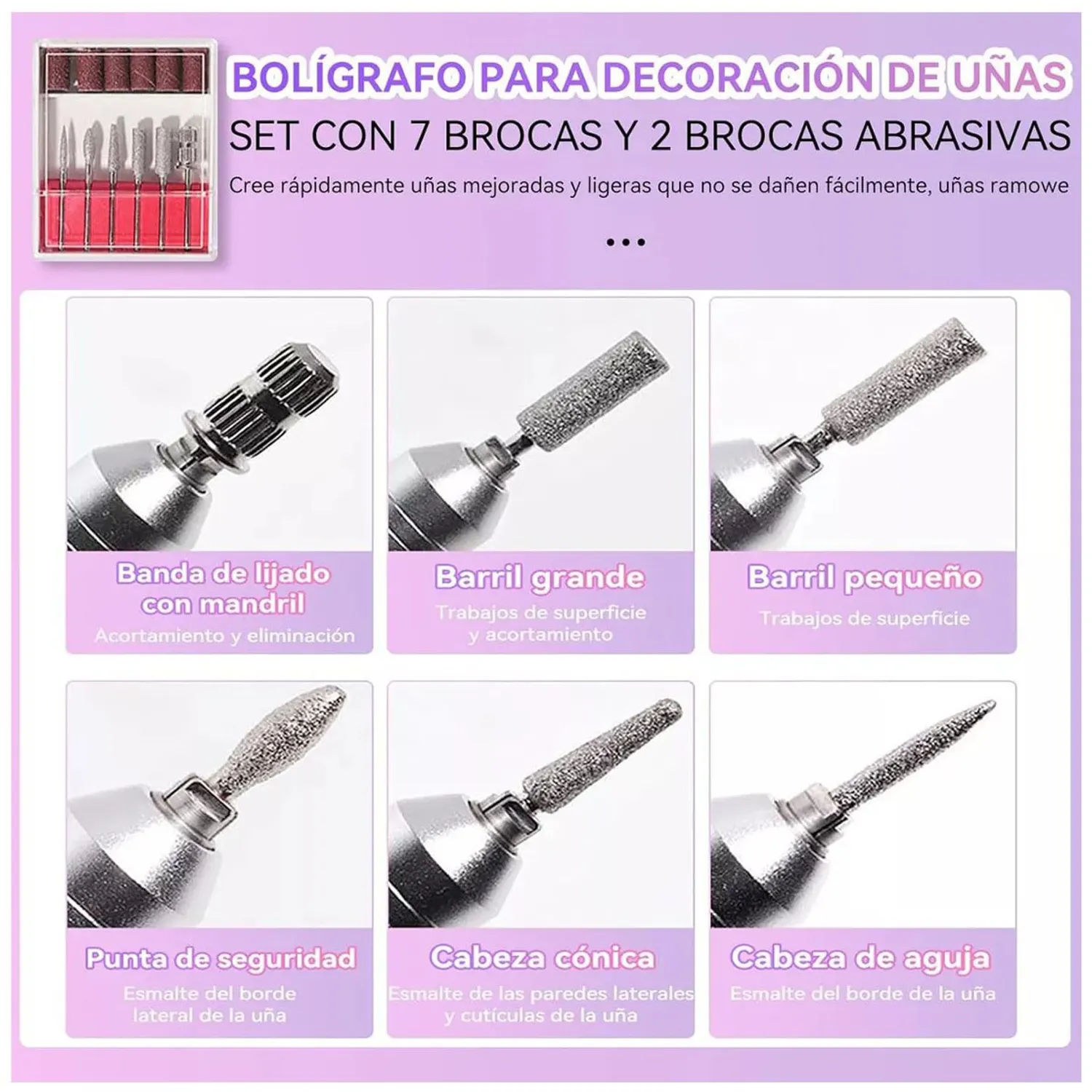 TNAKIEX Pulidor Esmeril Drill Para Uñas Profesional 45000 Rpm