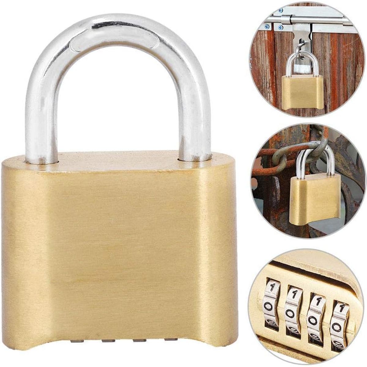 KUANGYE - Candado De Aleación De Zinc Con Combinación 4 Dígitos