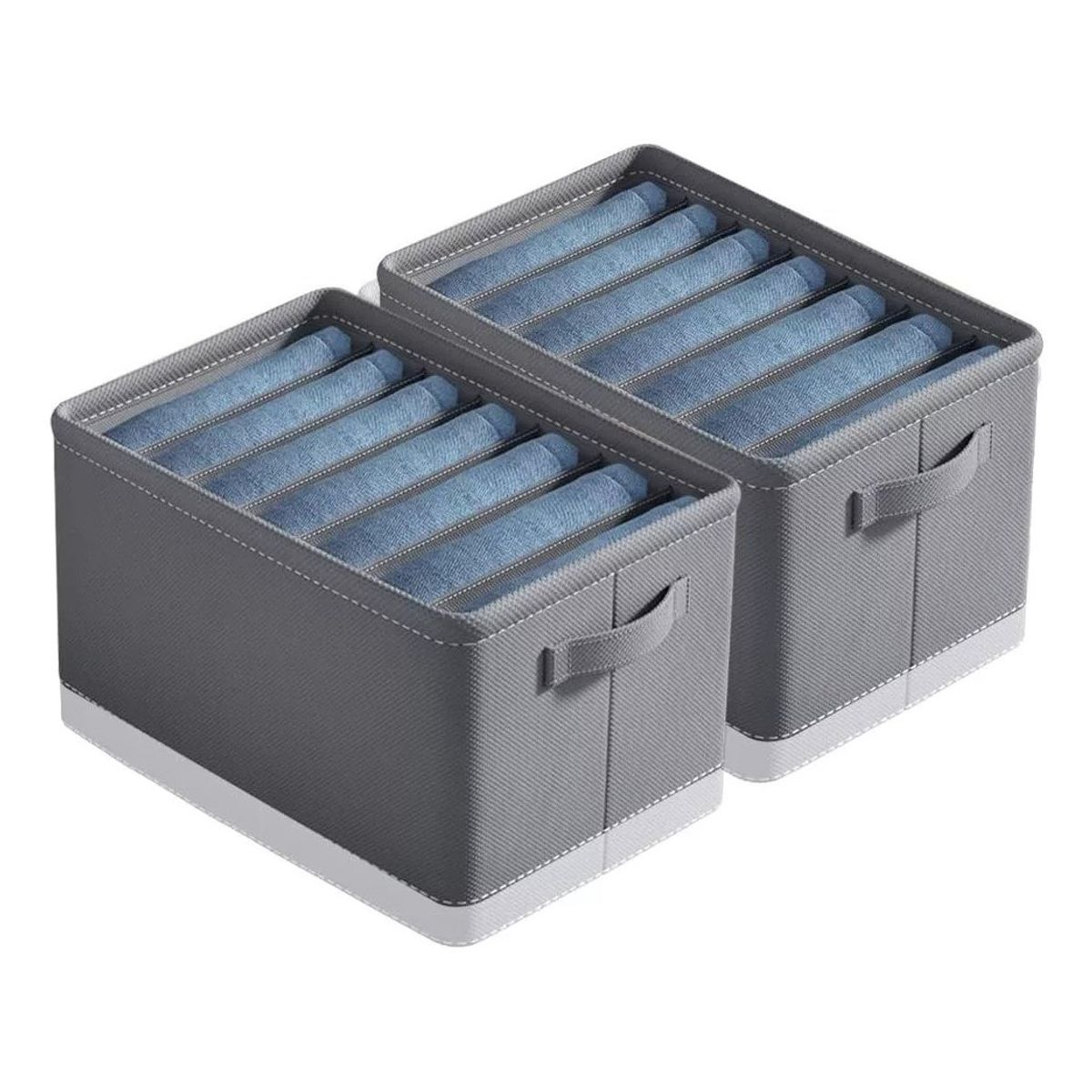 KUANGYE - Pack 2 Cajas De Almacenamiento Para Vaqueros Suéter Gris